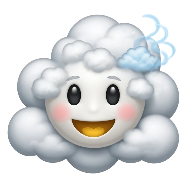 Cloud with smiley face and smoke aura sticker