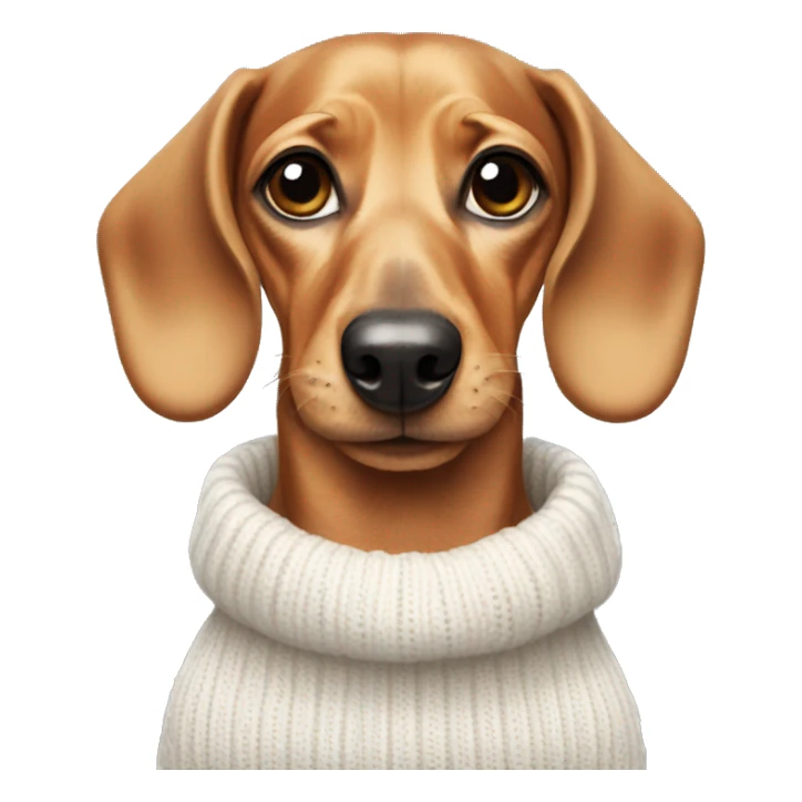 Dachshund in white sweater  sticker