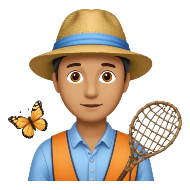 man butterfly catcher sticker