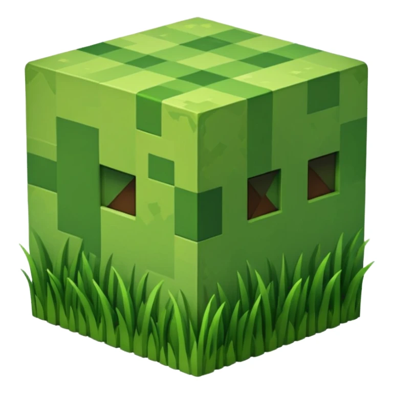 um bloco de grama do minecraft sticker