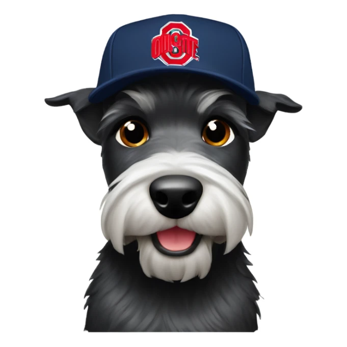 Scottish terrier with Ohio State baseball cap sticker