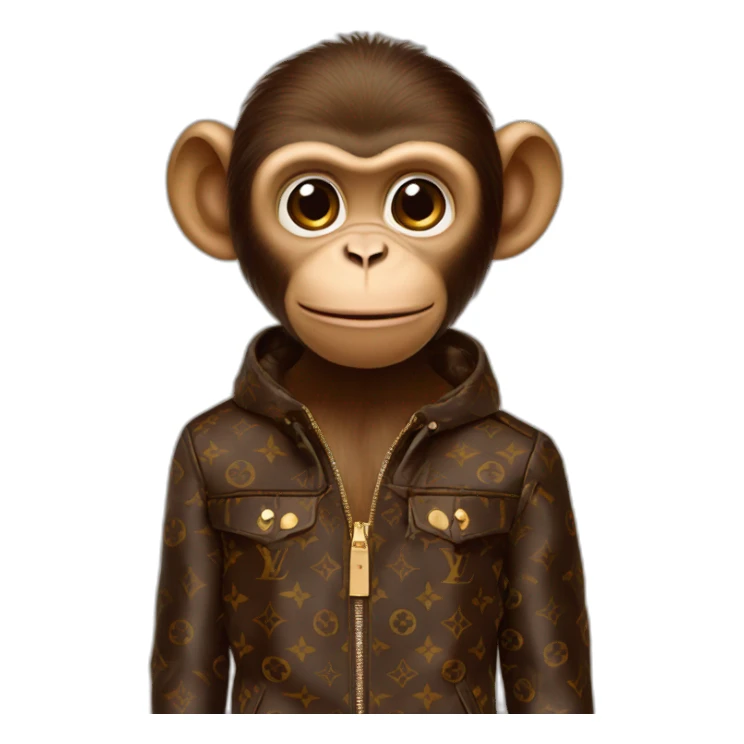 monkey with louis vuitton clothing sticker