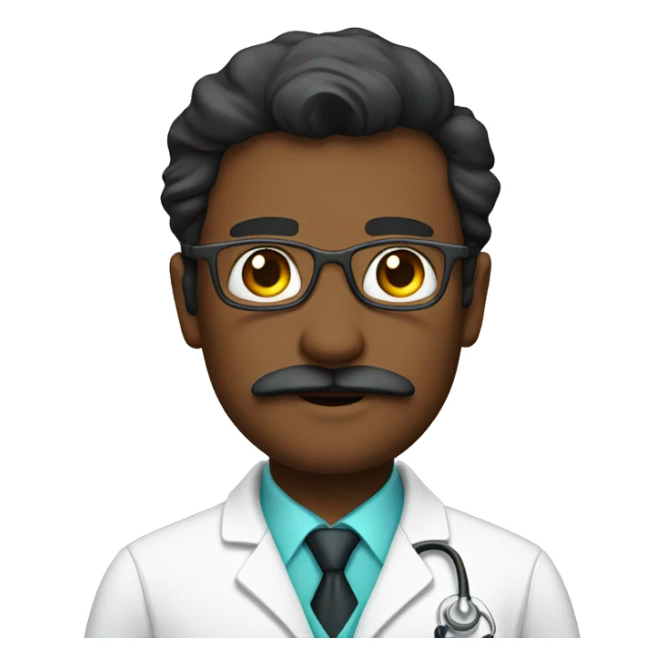 doctor with moustaches sticker