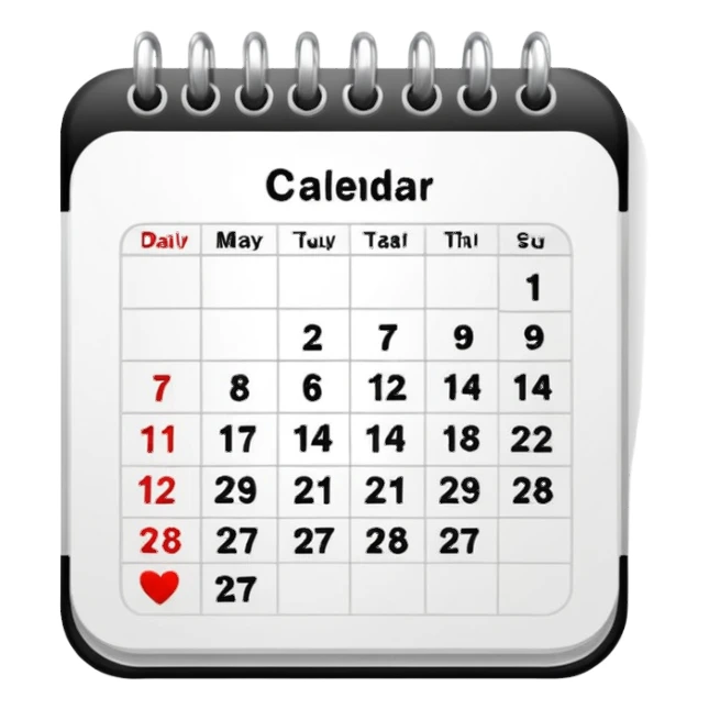 white daily date calendar sticker