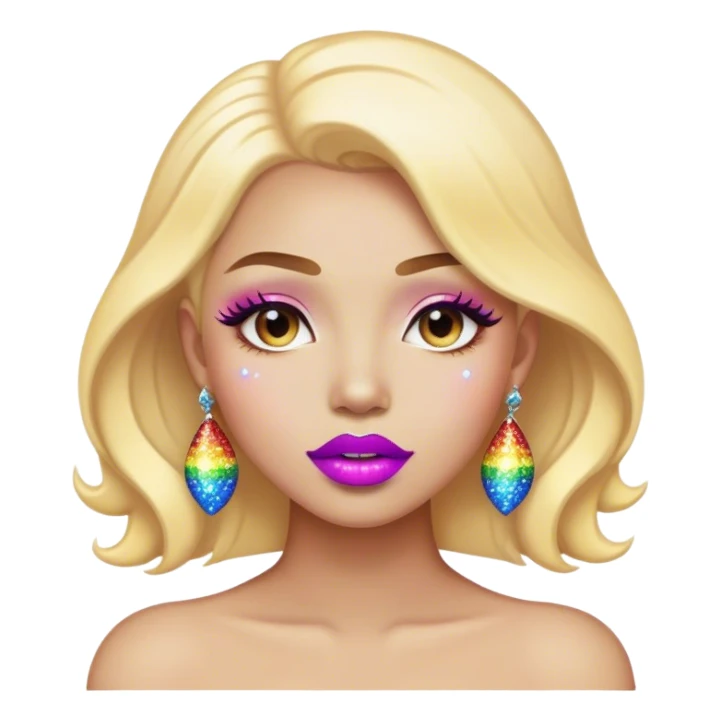 rainbow sparkle lips sticker