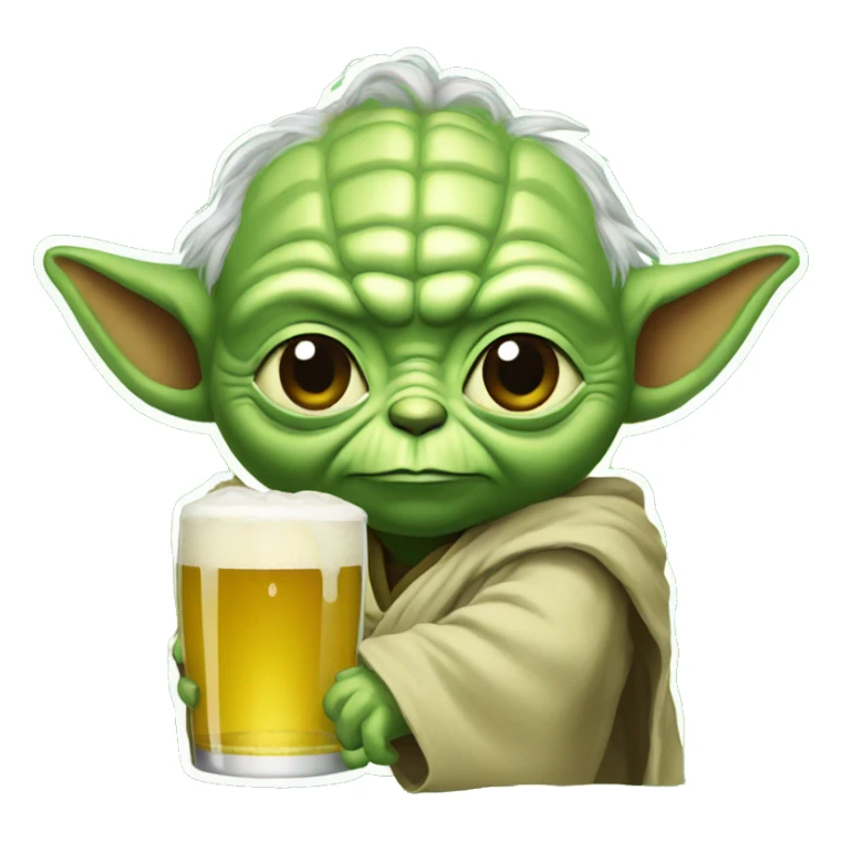 yoda drink beer sticker