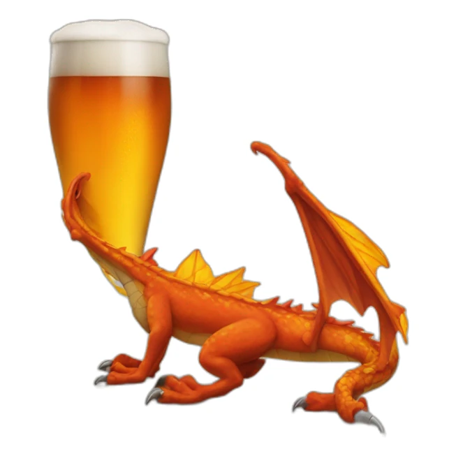 Dracaufeu buvant un bière sticker
