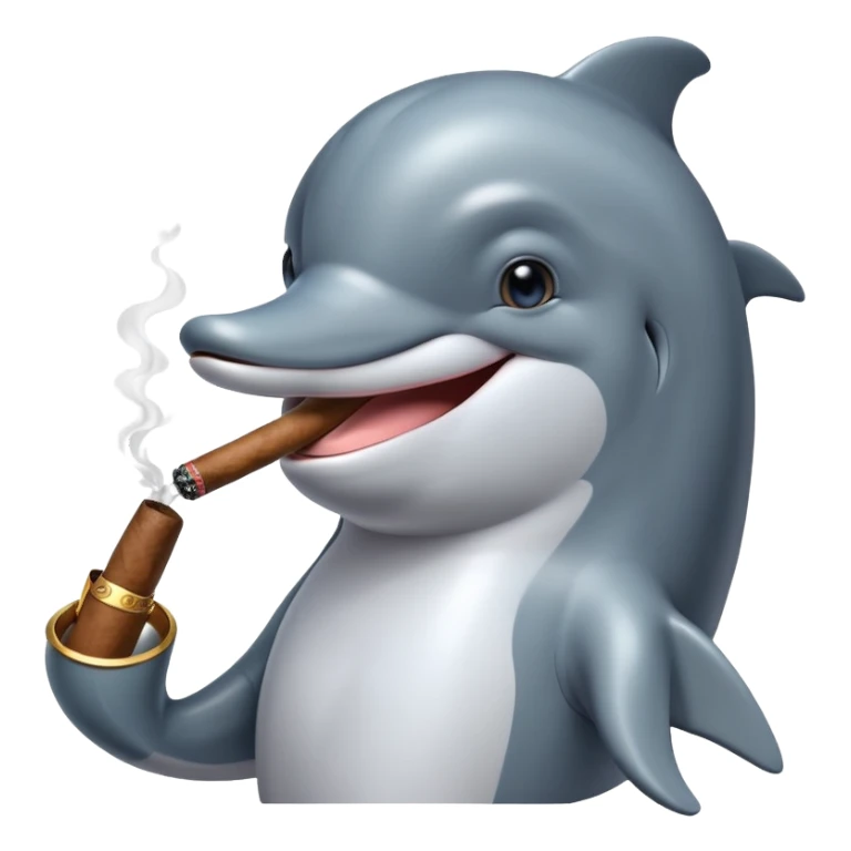 Dolphin smoking a cigar sticker
