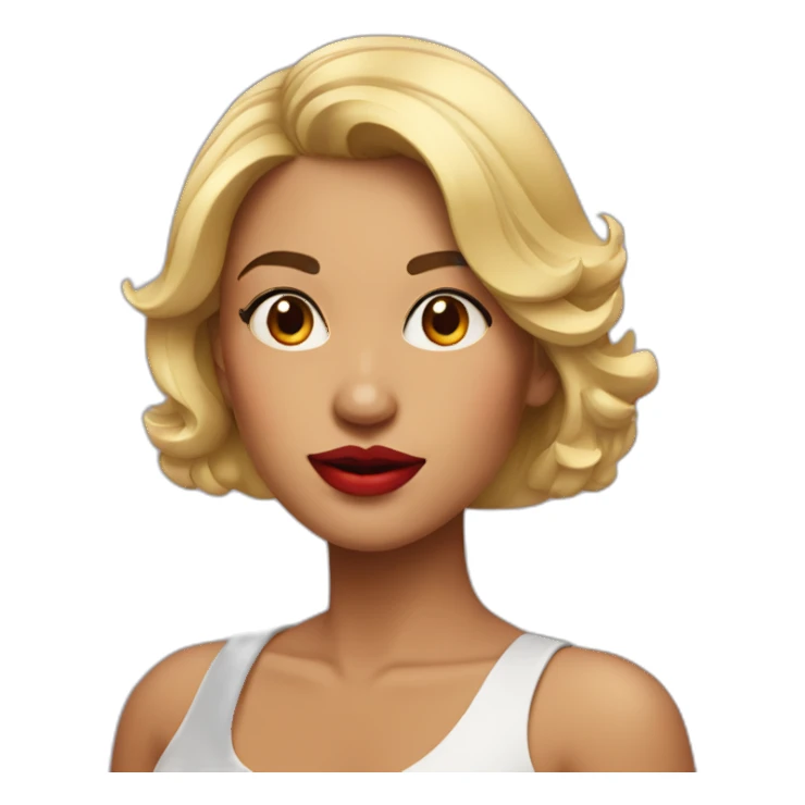 mujer de cabello corto con labios rojos sticker