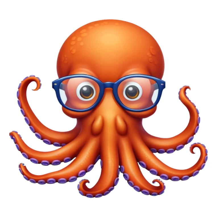 octopus with glasses sticker