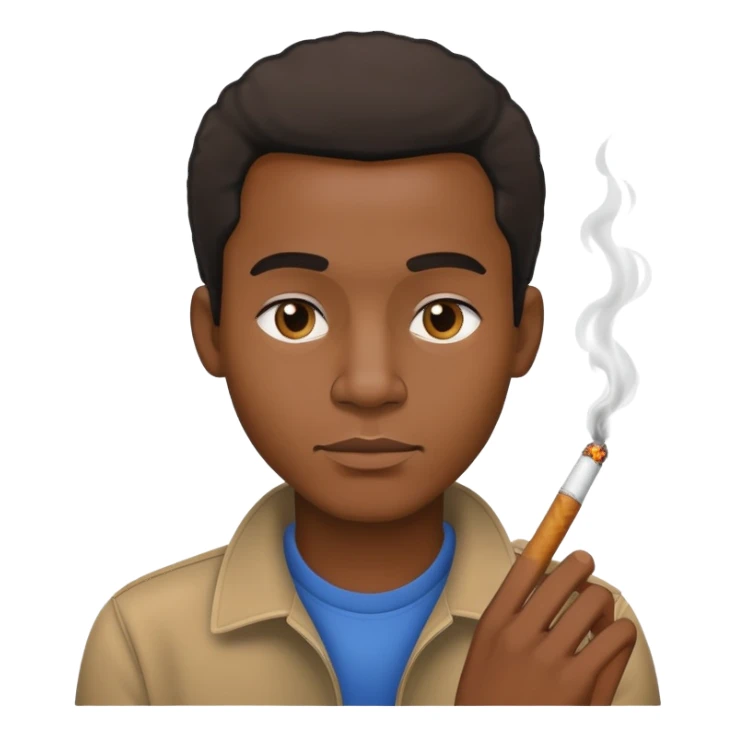 Black guy with cigarette sticker