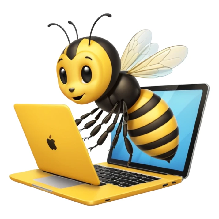 Пчела с ноутбуком sticker