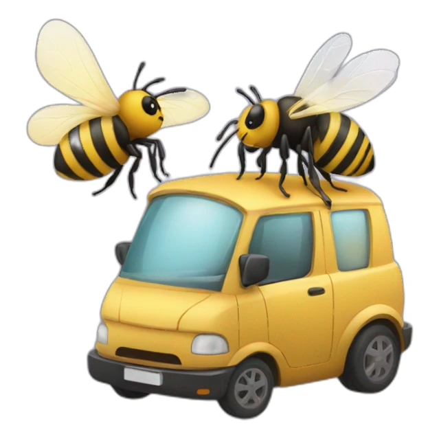 cigogn with a bee sticker