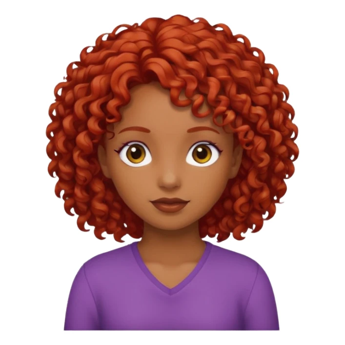 Una chica morena, rizada de pelo rojo sticker