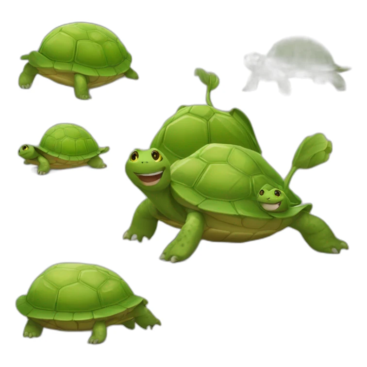 Un chat sur une tortue sticker