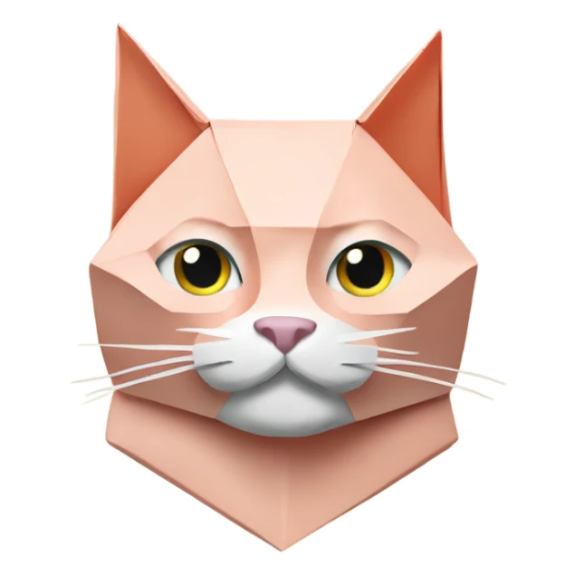 cat origami saumon sticker