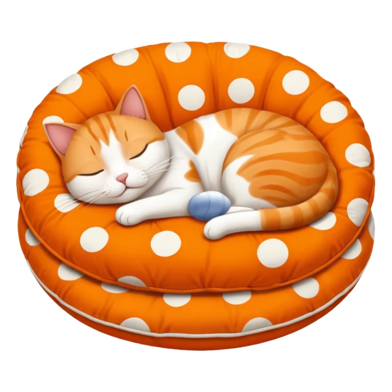 a lazy cat sleeping on a cusion sticker
