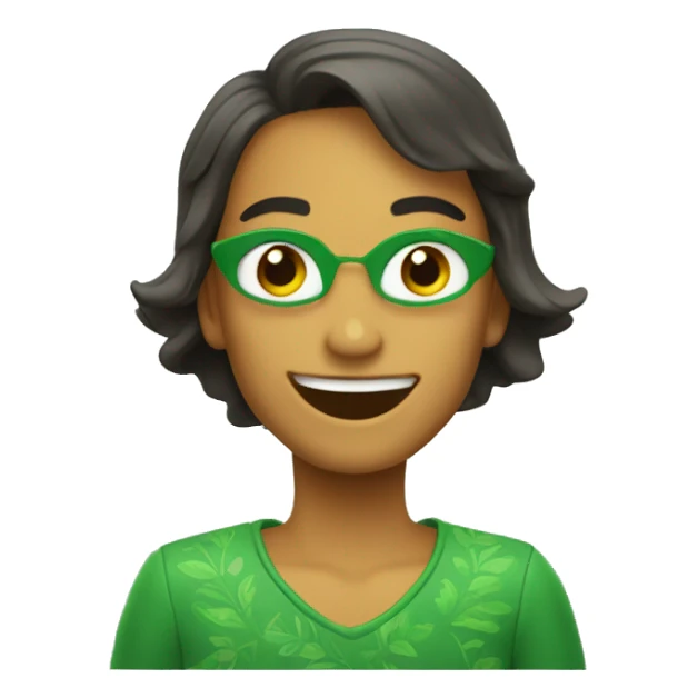 Cara verde feliz sticker