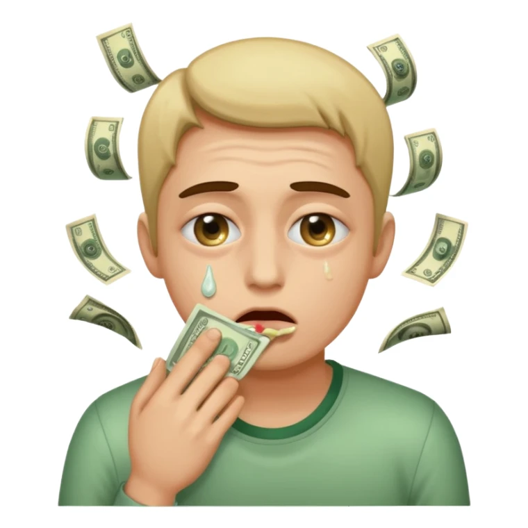 money eyes vomiting sticker