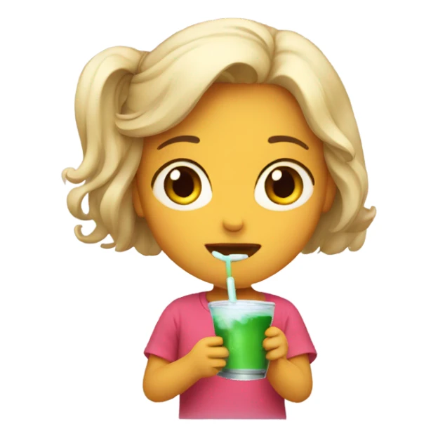 A girl drinking buba sticker