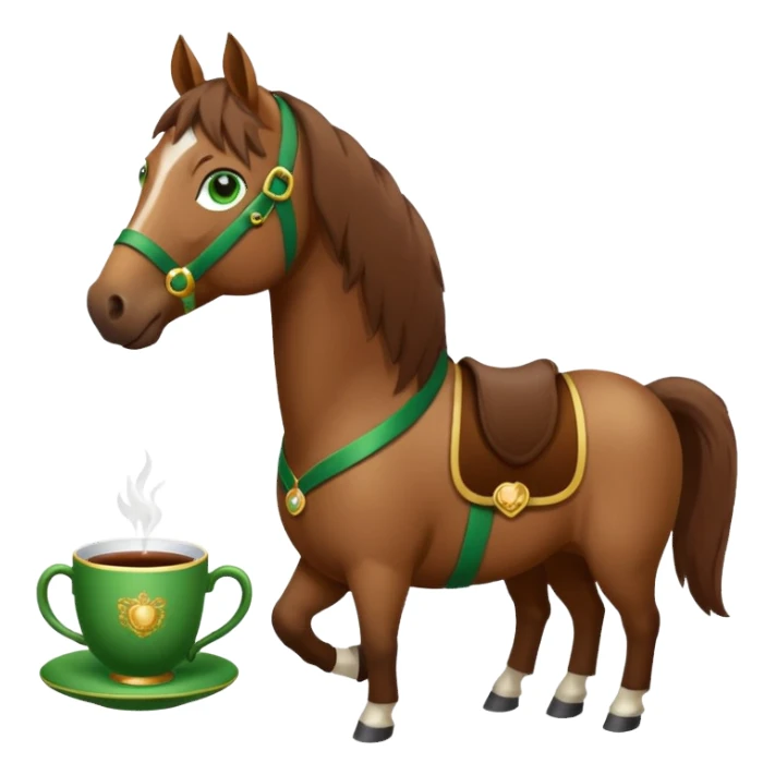 A Horse with a tea Cup  sticker