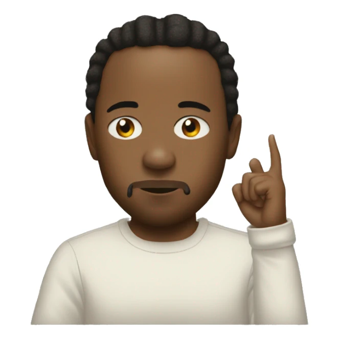 Kendrick Lamar with fingers on lips sticker