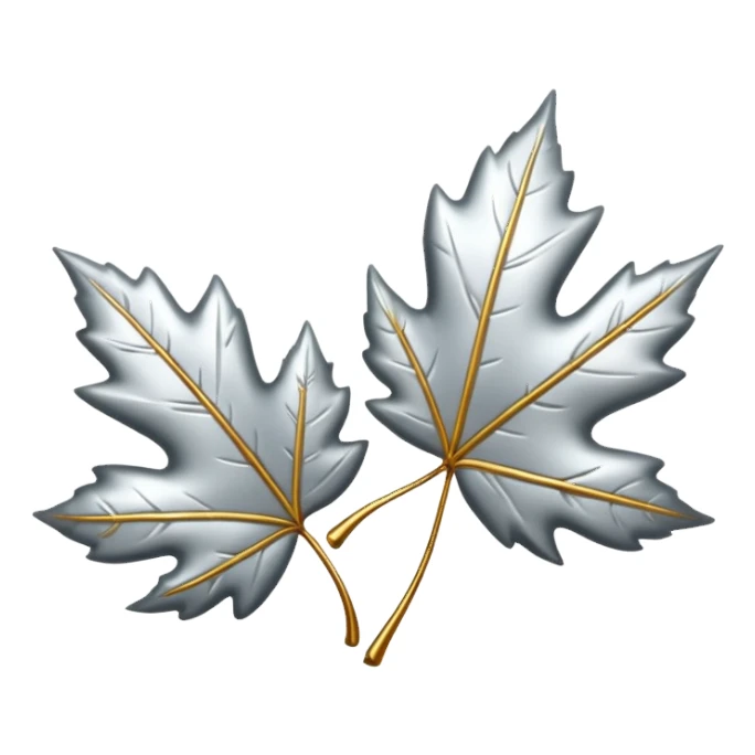 Falling 2 leaves made of silver 🍃 sticker