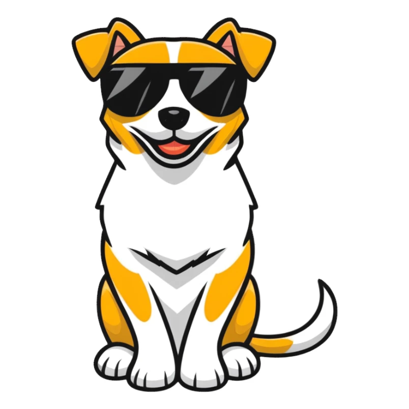Dog with sunglasses  sticker