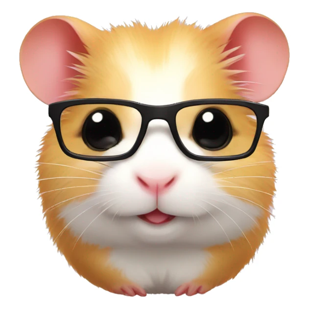 hamster in square glasses designer sticker
