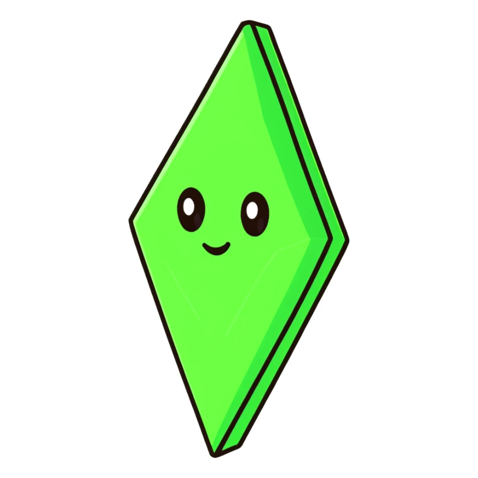 Sims character with green plumbob sticker