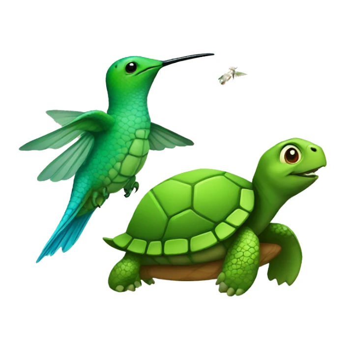 turtle and hummingbird sticker