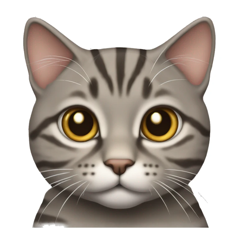 Chubby brown gray tabby cat WITH BROWN EYES sticker