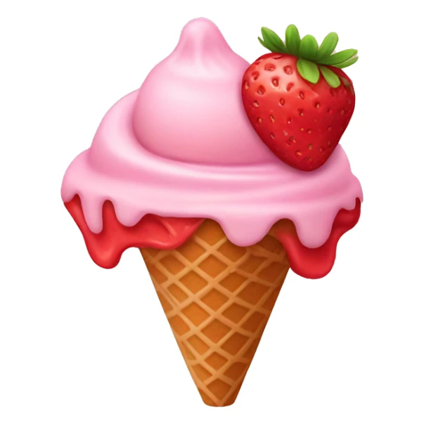 Strawberry ice cream sticker