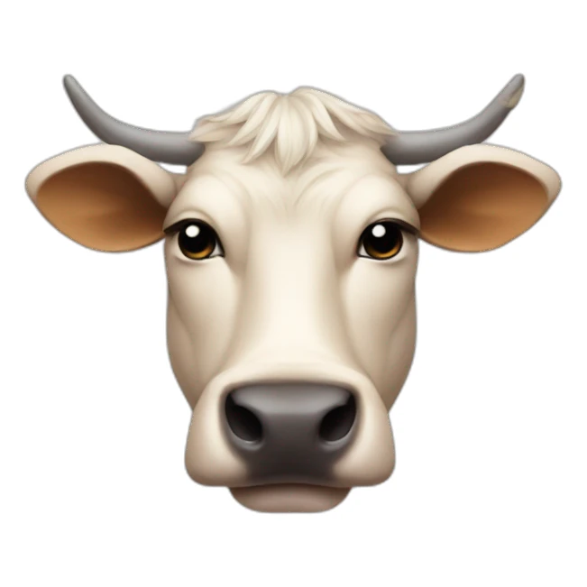 cow that is sleeping with cat ears sticker