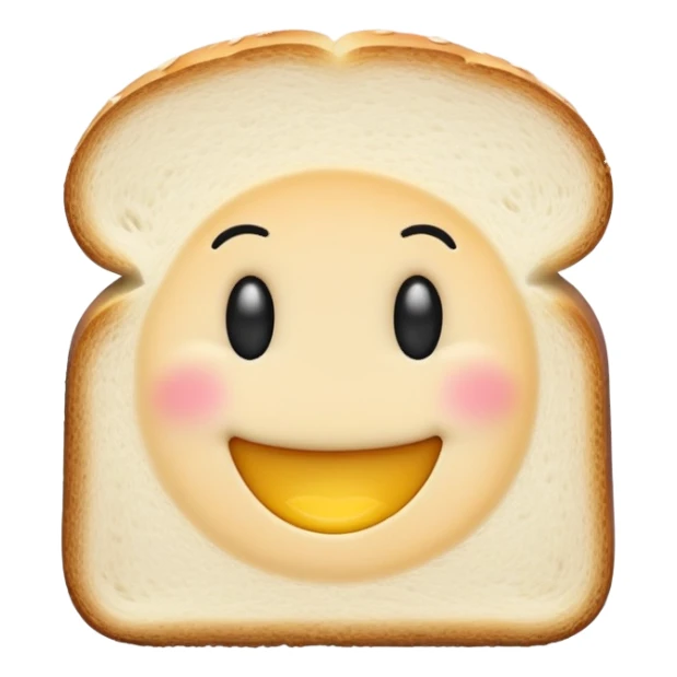 Slice of white bread with a smiley face, Bimbo bread sticker