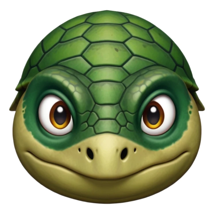 Angry dark green turtle that has half closed eyelids sticker