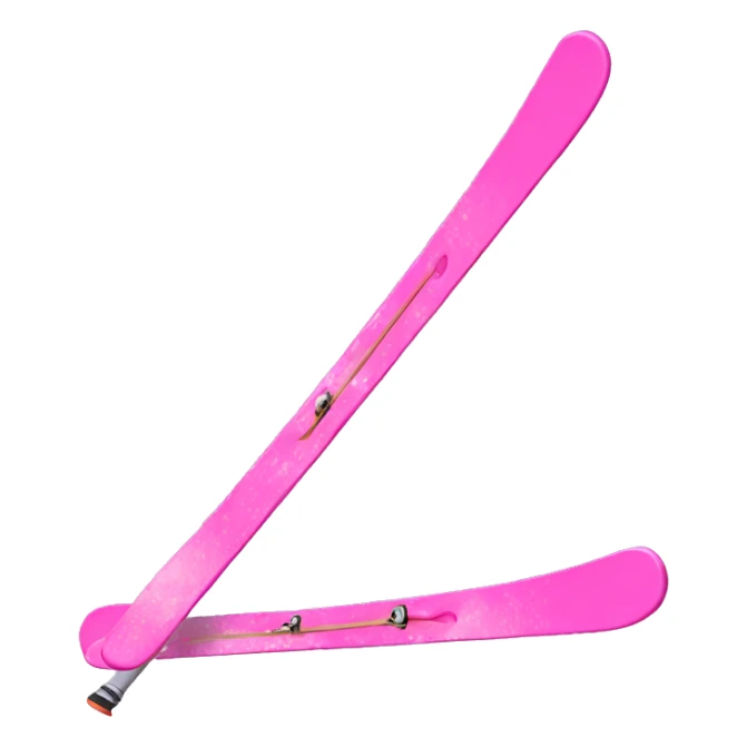 Pink skis sticker