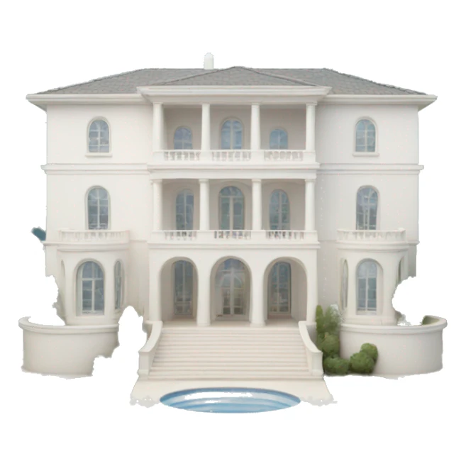 white luxury villa sticker