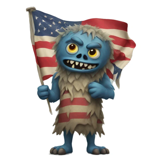 Monster with a flag sticker