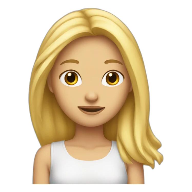 blonde-haired-girl-with-the-thoughts-What? sticker