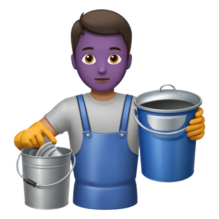 full side body man put the trash in can sticker