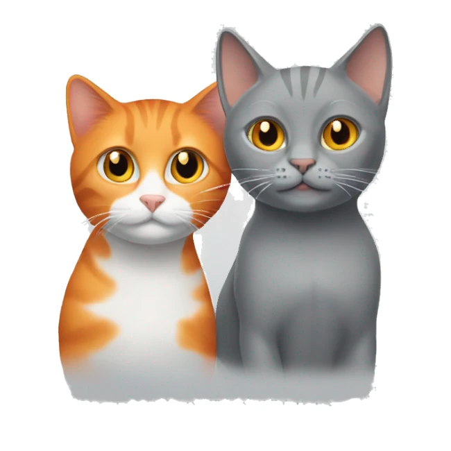 orange cat and grey cat sticker