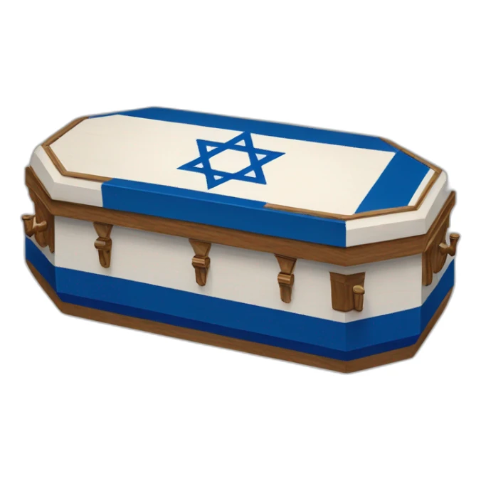 Israel flag on coffin sticker