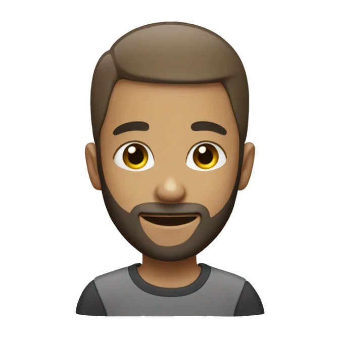 smiling boy with beard and bald head  sticker