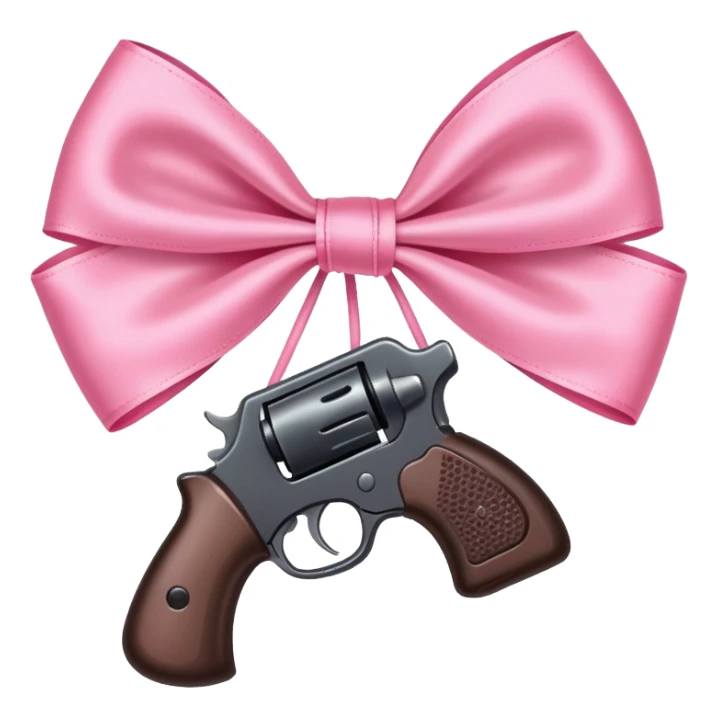 Pink bow with a gun sticker