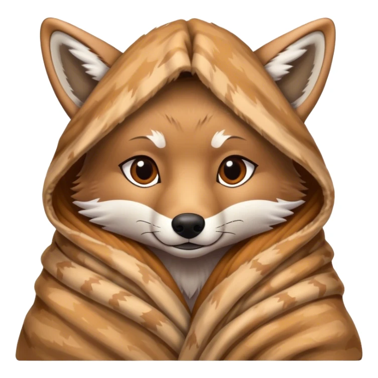 Coyote cozy in blanket sticker