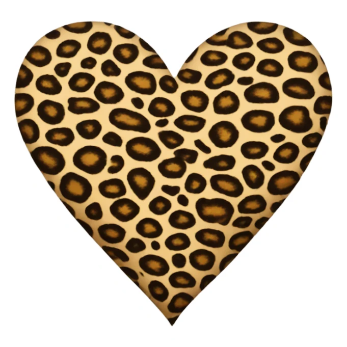 Leopard print heart sticker