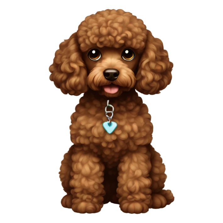 brown mini poodle sticker