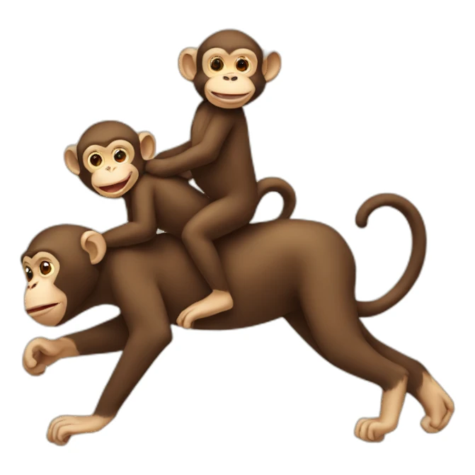 a monkey riding another monkey sticker
