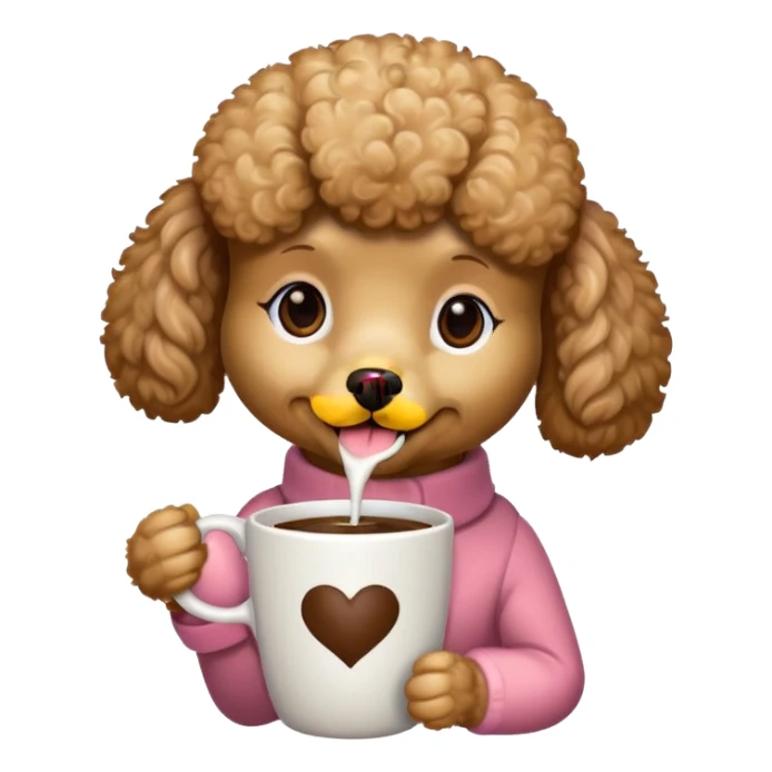 Poodle with coffee sticker